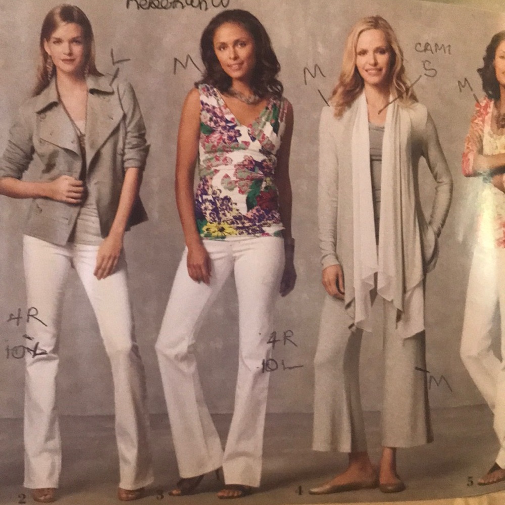 White boot- cut jeans